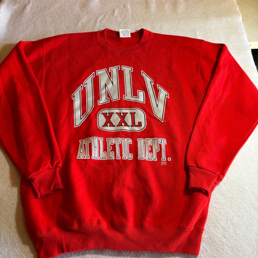 Vintage UNLV Rebels Athletic Dept Red Crewneck Sweatshirt Large‎